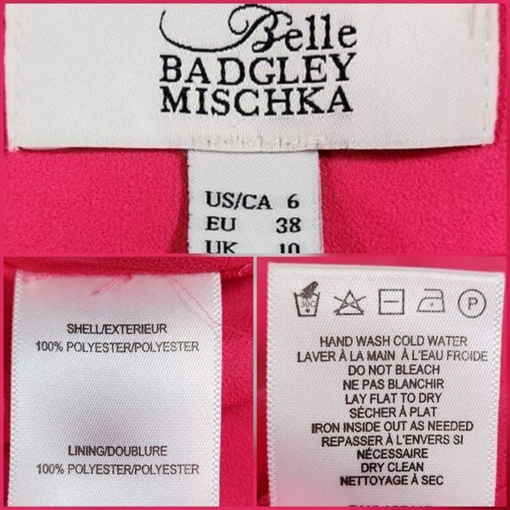 🔹️Anthropologie Badgley Mischka Hot Pink Spaghetti Strap Maxi Dress Size 6 - Picture 10 of 11